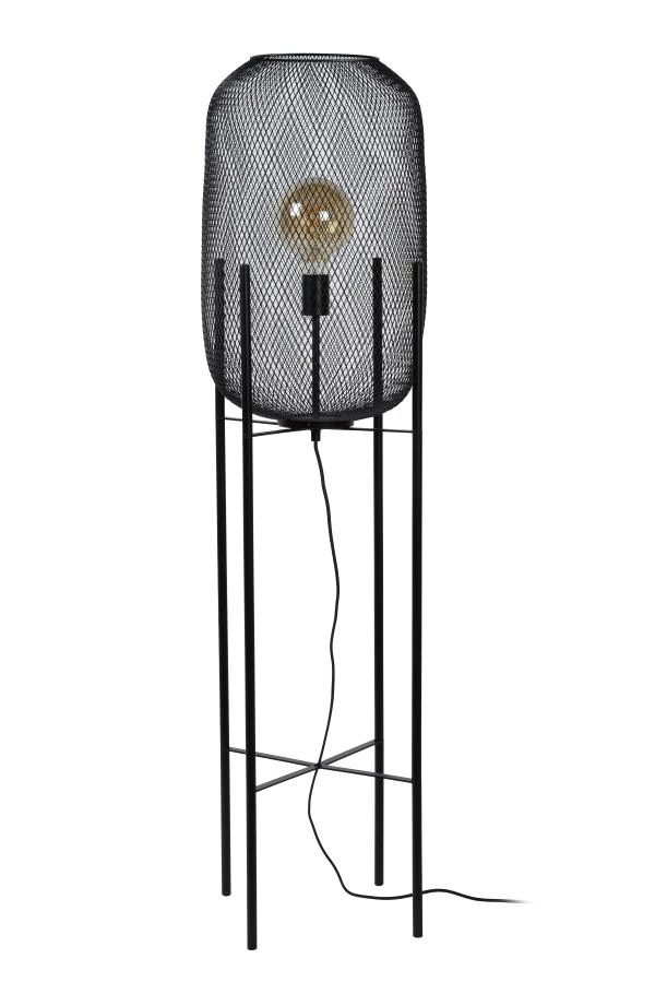 Lucide MESH - Floor lamp - Ø 35 cm - 1xE27 - Black - turned off